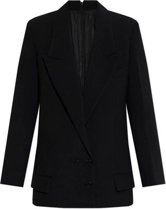 Victoria Beckham Double-breasted blazer - Dames - Blazers - Zwart - S - Wol - Jassen