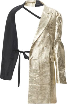 Comme Des Gar&ccedil;ons Comme des Garcons gold pleated harness tie open jacket