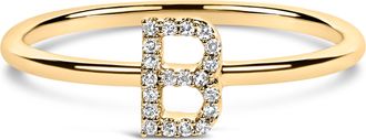 House of Brilliance 10K Gold Diamond Accent Initial A-Z Ring