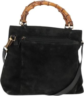 Gucci Pre-owned Suede Handtas - Dames - Vintage Handtas - Zwart - ONE Size - Su&egrave;de - Vintage