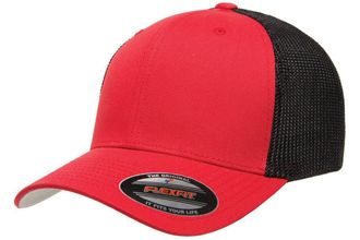 Flexfit Mens Two-Tone Stretch Mesh Fitted Cap, Black, 7 1/8 / 7 5/8