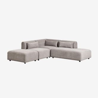 Sklum Sklum - Sof&aacute; Modular Esquinero De 3 Piezas Con Div&aacute;n Derecho Y Puff Fogler