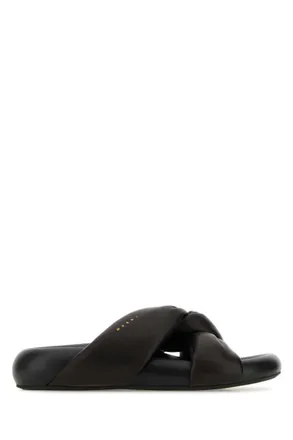 Marni Black Bubble Slip On Slippers