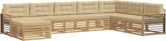 vidaXL Conjunto De Sof&aacute;s De Exterior 8 Uds. Y Beige Vidaxl