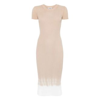 Staud Colleen Midi Jurk - Dames - Casual kleedjes - Beige - L - Nylon - Kleedjes
