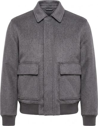 PESERICO Wool and Cashmere Bomber - Heren - Bomber jackets - Grijs - L - Katoen - Jassen