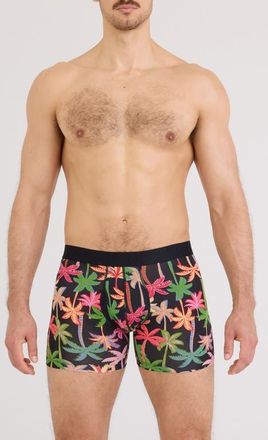 Saxx DropTemp Cooling Cotton Boxer Briefs in Mixed Palms-Black at Nordstrom, Size Xx-Large