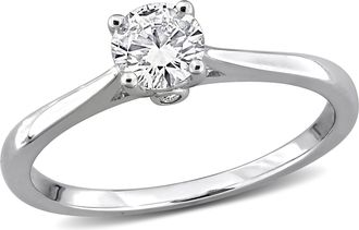 Mimi & Max Created Forever 1/2ct TDW Lab-Grown Diamond Engagement Ring Yellow or White Sterling Silver