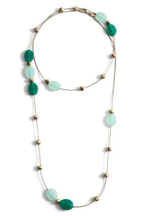 Mango Mixed Beaded Necklace in Gold at Nordstrom