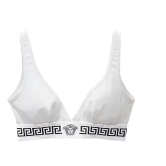 Versace Katoenen Jersey Bralette - Dames - BHs - Wit - M - Katoen - Ondergoed