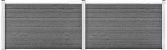 vidaXL Valla De Jard&iacute;n De Wpc Gris 353x106 Cm Vidaxl