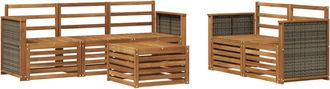 vidaXL Conjunto De Sof&aacute;s De Exterior 6 Uds. Natural Vidaxl