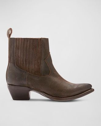 Frye Sacha Leather Western Chelsea Booties