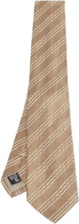 Armani Pre-owned Gestreepte Stropdas - Heren - Vintage Accessoires - Bruin - ONE Size - Vintage