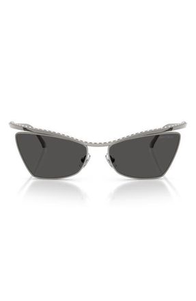 Jimmy Choo London 56mm Cat Eye Sunglasses in Gunmetal /Dark Grey at Nordstrom