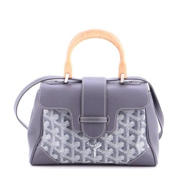 Goyard Saigon Top Handle Bag Coated Canvas with Leather Mini
