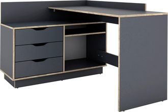 Byliving Eckschreibtisch »Bern« mit viel Stauraum, Breite 129 cm, rechts oder links montierbar