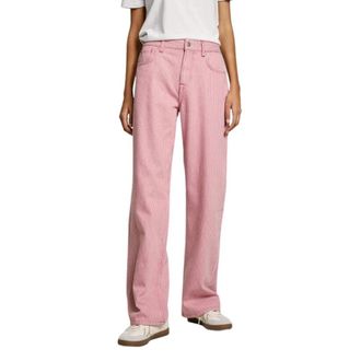 Pepe Jeans London Loose St Hw Stripe Jeans - Dames - Regular Fit Jeans - Roze - W31 - Katoen - Jeans