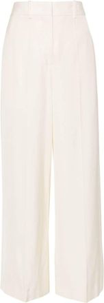 Jil Sander pressed-crease straight-leg trousers - women - Silk/Viscose/Cotton/Viscose - 34 - Neutrals