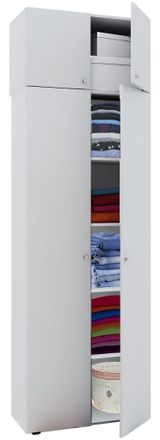 VCM Armario De Madera Armario Con 6 Compartimentos Y Puertas Rotativas Ampliable Dimensiones Aprox. 70 X Al. 218 X P. 40 Cm - Vandol (blanco) - Vcm