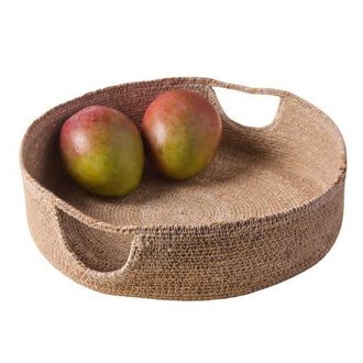 Be Home Hydra Woven Seagrass Tray in Grey at Nordstrom