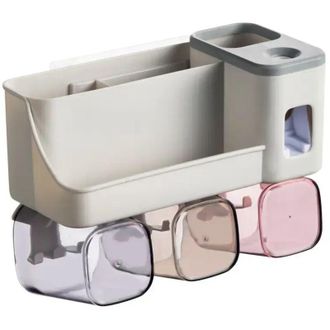 OEM Moderno Soporte De Pared Para Cepillos De Dientes, Ideal Para Guardar De Forma Elegante Y Pr&aacute;ctica El Cepillo Y La Pasta De Dientes. - Crezuo
