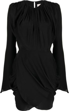 Matériel wraparound silk dress - women - Silk - L - Black