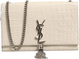 Saint Laurent Kate Tassel Small Croc-Embossed Womens Leather (Pre-Owned)