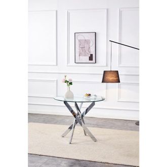 Kosy Koala Kosy Koala - Round Glass Dining Table with Chrome legs, Living / Dining Room, Kitchen, Furniture