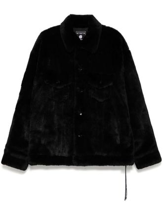 MASTERMIND WORLD faux-fur jacket - men - Polyester/Polyester/Polyester - L - Black