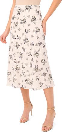 CeCe by Cynthia Steffe Bias Cut Satin Midi Skirt in Buttercream at Nordstrom, Size X-Large