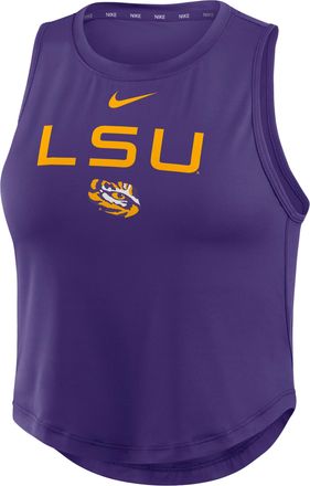 Nike LSU One Nike Womens Dri-Fit Cropped Tank Top in Purple | 035451LLSN-7LB
