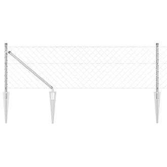 Berkfield Home Chain Link Fence with 7 Spike Posts 0.6x10 m Galvanised Steel in Silver