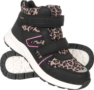 Mountain Warehouse Jupiter Kids Adaptive Waterproof Walking Boots - Trainer Shoes with Adjustable Straps for Boys & Girls Pink Kids Shoe Size 10 UK