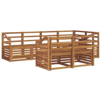 vidaXL Set Di Divani Da Esterno 7 Pz Naturale Poliestere Vidaxl