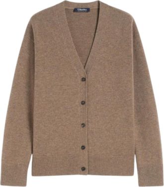 Max Mara Truien & Vesten, Dames, Bruin, L, Wol, Kasjmier Wol Vest Bruin