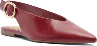Arezzo Atlas Pointed Toe Slingback Flat in Passion Red at Nordstrom, Size 5.5