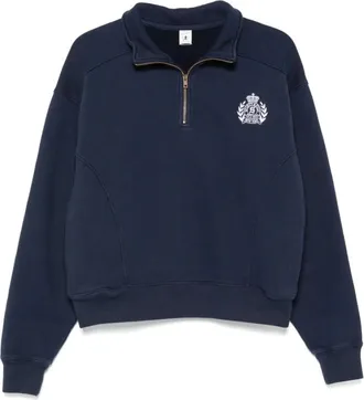 Sporty & Rich Hoodies & sweatvesten, Dames, Blauw, XS, Quarter-Zip Sweater
