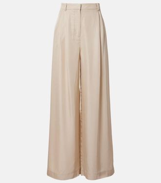 Frankie Shop Marfa pleated twill wide-leg pants