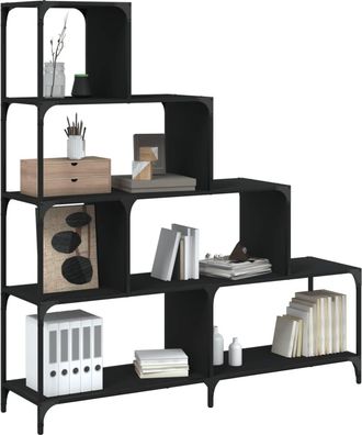 vidaXL Vidaxl - Librer&iacute;a Con 4 Pelda&ntilde;os Madera Ingenier&iacute;a Negro 139x33,5x149 Cm