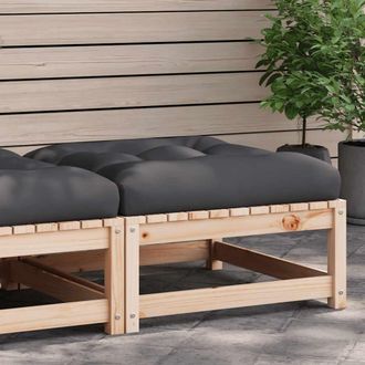 vidaXL Taburete De Jard&iacute;n Con Coj&iacute;n Madera Maciza De Pino Vidaxl