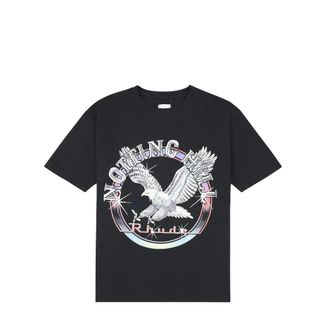Rhude T-Shirts, male, Black, Size: 2XL Notting Hill Eagle T-Shirt