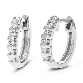 Vir Jewels 1/4 cttw Lab Grown Diamond Hoops Earrings in Sterling Silver With Hidden Post For Women
