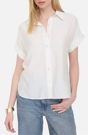 Blu Pepper Short Sleeve Button-Up Shirt in White at Nordstrom Rack, Size Medium