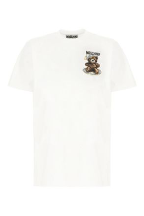 Moschino White Crew Neck Logo T-Shirt