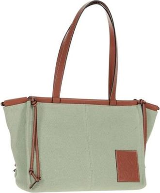 Loewe Pre-owned Tote Bags, female, Green, Size: ONE SIZE Pre-owned Canvas Tote Bag