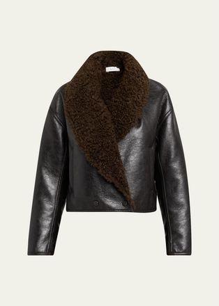 A.L.C. Stella Sherpa-Lined Faux Leather Jacket