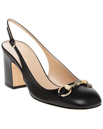 Gucci Horsebit Leather Slingback Pump