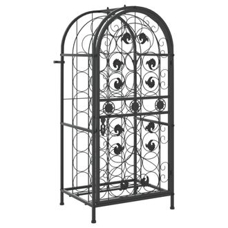 vidaXL Botellero Para 33 Botellas Hierro Forjado Negro 45x36x100 Cm Vidaxl