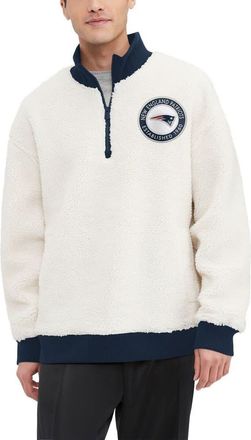 Tommy Hilfiger Mens Tommy Hilfiger Cream New England Patriots Jordan Sherpa Quarter-Zip Sweatshirt at Nordstrom, Size Xx-Large